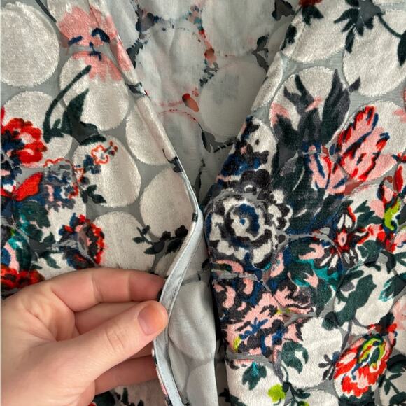 Maeve Multicolored Velvet Detail Umi Floral Wrap Blouse Small - Picture 6 of 11